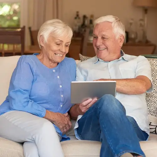 Old Couple in home applying for mortgage